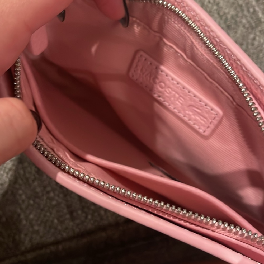 Women’s Croco Crew Grained Leather Shoulder Bag PINK - Picture 4 of 5